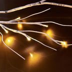 Hairui Birch Garland with Lights 6FT 48 LED Battery Operated, Lighted Twig Vine with Timer for Christmas Home Fireplace Decoration Indoor Outdoor Use
