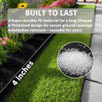4 inch Tall Landscape Edging Kit 120FT Garden Edging with Spikes for Lawn Edging and Flower Beds (Black, 120FT)