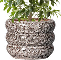 SQOWL Ceramic Pots for Plants - 10 Inch Plant Pot with Drainage Hole, Ceramic Planter for Indoor Plants, Round Flower Pots Outdoor, Modern Planter, House Home Room Decor, Gifts for Plant Lover, White