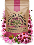 Organo Republic Echinacea Seeds Pack 1 oz - Over 9,300 Non-GMO Heirloom Echinacea Seeds for Planting, Perennial Flowers in Individual Packet, Coneflower for Planting Indoor & Outdoor Garden
