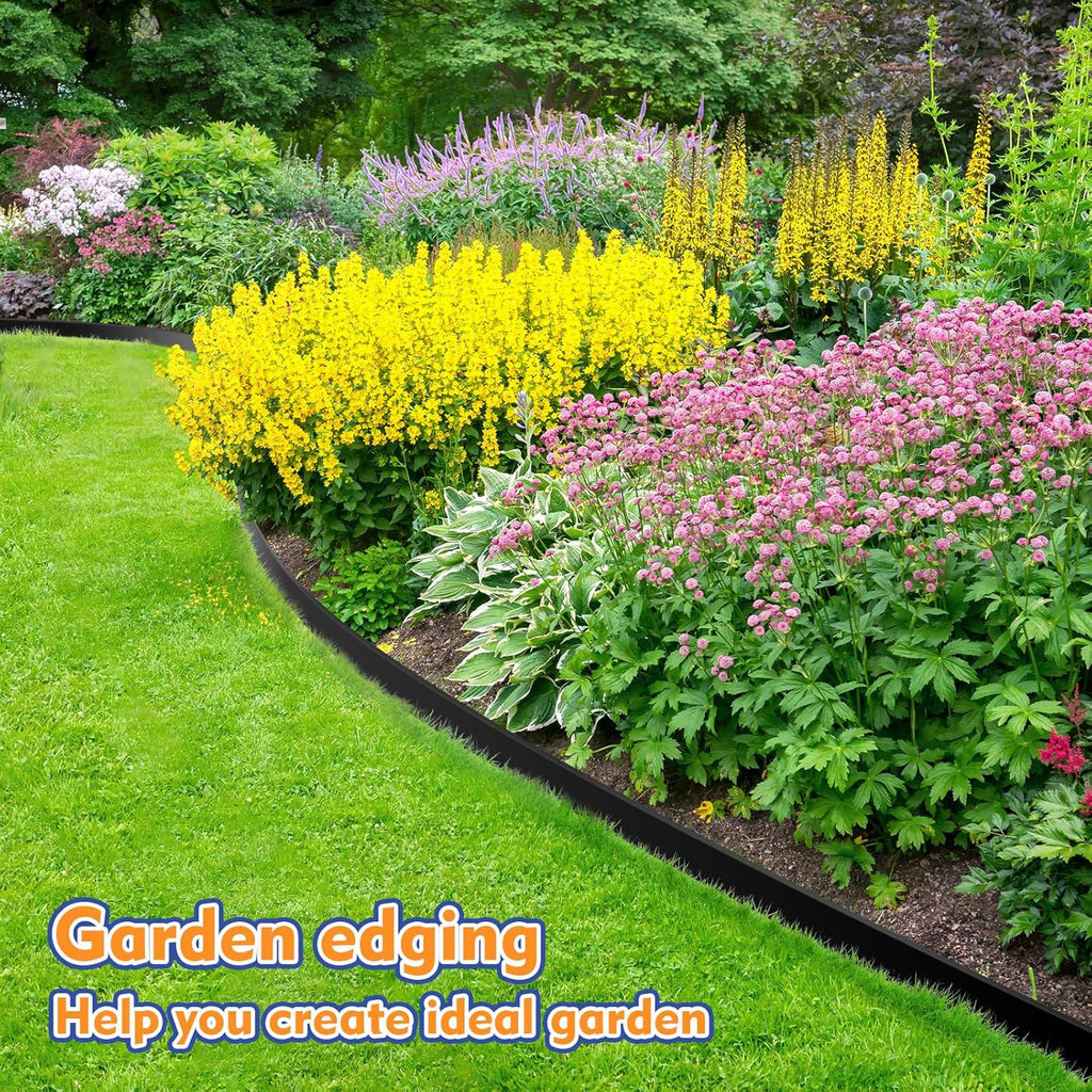 2 Inch x 66 FT (Multiple Sizes Available) Landscape Edging, Garden Edging Borders with 70pcs Upgrade Stakes, Flexible No Dig Plastic Garden Border for Lawn, Landscaping, Flower Beds, tree and Yard