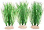 BEGONDIS 3Pcs Aquarium Decorations Fish Tank Artificial Green Water Plants Made of Silk Fabrics Plastic