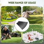Landscape Edging Stakes, 200 Pcs 8" Plastic Garden Spikes, Spiral Nylon Anchoring Spikes for Paver Edging, Weed Barriers, Artificial Turf, Tent, Grass Pathway and More, Black