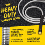 Bionic Steel PRO 100 Ft Garden Hose with Nozzle, Premium 304 Stainless Steel Metal Water Hose 100Ft Flexible Hose, Rust Proof, Lightweight, Heavy Duty, Crush Resistant Fittings, 500 PSI, 2025 Model