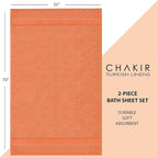 Chakir Turkish Linens, 100% Cotton Premium Quality Turkish Bath Sheets (35''x70'' Large Bath Sheet Towels - Coral)