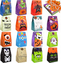 90PCS Halloween Treat Bags Party Favors - Trick or Treat Candy Goodie Gift Bag Stuffer Filler Paper Supplies Decorations with 90 Stickers