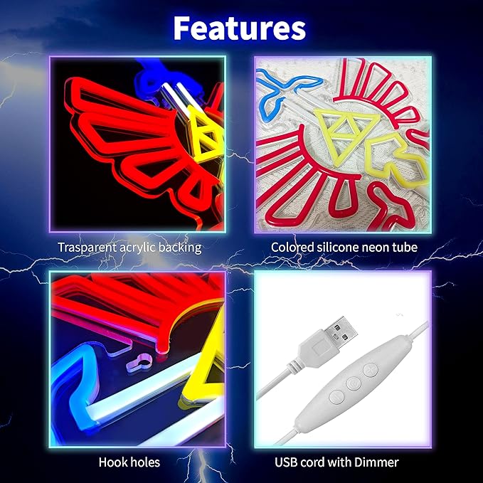 Sword Neon Sign Gamer Neon Signs for Wall Decor Gaming Room Decor LOZ Gifts Master Sword LED Sign Room Decor Neon Light up Sign for Bedroom Boys