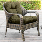 QILLOWAY Outdoor Chair Cushion for Patio Furniture, Waterproof Patio Cushions Set of 4 with Ties, Fade Resistant Replacement Pads for Outdoor Rocking Chairs,Sage