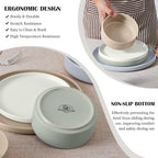E-far Dinnerware Sets for 8, 24-Piece Stoneware Plates and Bowls Dish Set, Modern Kitchen Dinning Dishware, Chip and Scratch Resistant, Microwave & Dishwasher Safe, Speckled Multicolor