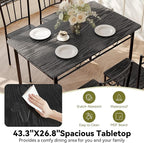 5 Piece Dining Table Set, Wood Kitchen Table and Chairs for Small Space,Breakfast Nook,Easy Assembly,Black