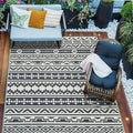 RV Waterproof Mat Outdoor Rugs 9'x12' for Patios Clearance Carpet Camping, Large Plastic Straw (9x12ft Geometric Boho Grey&White)