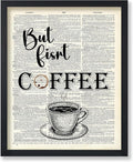 Poster Master Dictionary Art Poster - But First Coffee Print - Cafe Art - Gift for Men, Women, Coffee Lovers & Barista - Funny Decor for Kitchen, Restaurant or Dining Room, 18x24 Unframed Wall Art