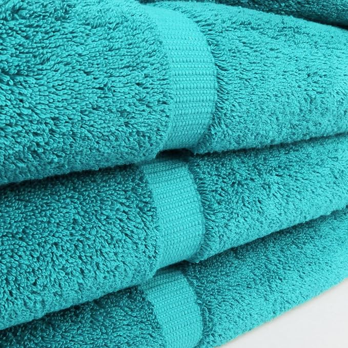 Chakir Turkish Linens | Hotel & Spa Quality 100% Cotton Luxury Turkish Towels | Soft & Absorbent (30x60 Inches Extra Large Bath Towels, Set of 4 - Aqua)