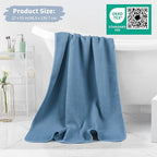 Microfiber Waffle Bath Towels, 4 Pieces, Soft, Absorbent, Fast Drying, Lint Free (Blue)