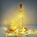 20 LED Wine Bottle Lights with Cork, 15 Pack Battery Operated Cork Shape Fairy Light Waterproof Mini Copper Silver Wire String Lights for Party, Wedding, Christmas, Bedroom Decor (Warm White)