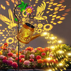 Hummingbird Solar Lanterns Garden Decor, Outdoor Waterproof Watering Can with Shepherd Hook, Solar Garden Decor for Yard Outdoor Landscape Pathway, Gifts for Women Mom Grandma Birthday, Mothers Day