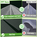 Stronger Garden Mesh Netting - 10 x 12 ft PPT Nano Bird Net Barrier, Mosquito Netting Screen for Outdoor Plants Vegetables Patios Balconies Terraces, Shading Rate 20% (White)