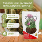 Professional Cactus Soil | Large 2.2 Quarts Ready to Use for Cactus Plants | Peat Moss, Coco Coir, Perlite, Dolomite | Made in USA