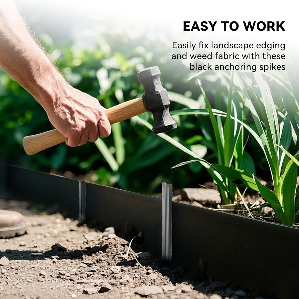 Land Guard Metal Landscape Edging, 6" x 50 ft (2-Roll Pack) – Flexible Black Garden Border