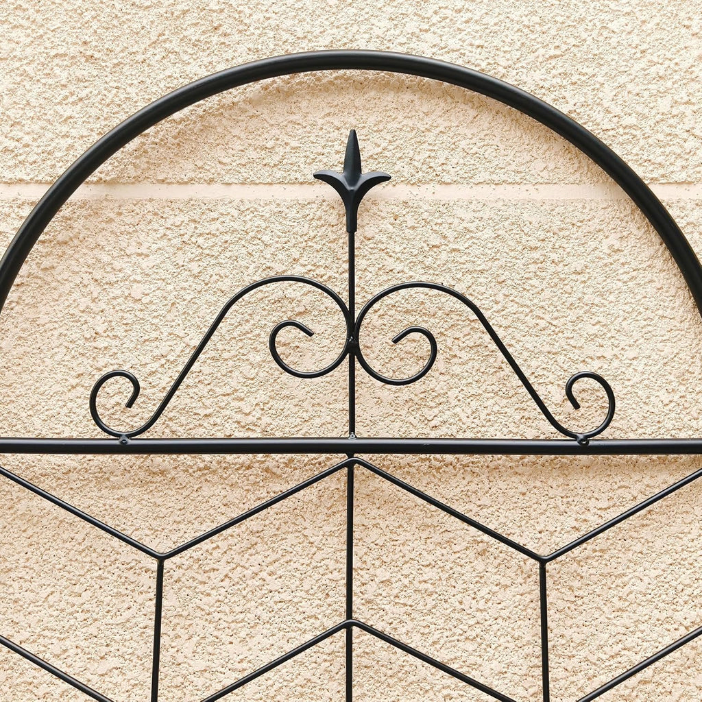4 Pack Metal Garden Trellis 86.7" Tall Outdoor Climbing Plant Support for Roses, Flowers, Rustproof Durable Black Galvanized Tube, Lawn Garden Fence Decor Screen (4, Castle-86.7" H)