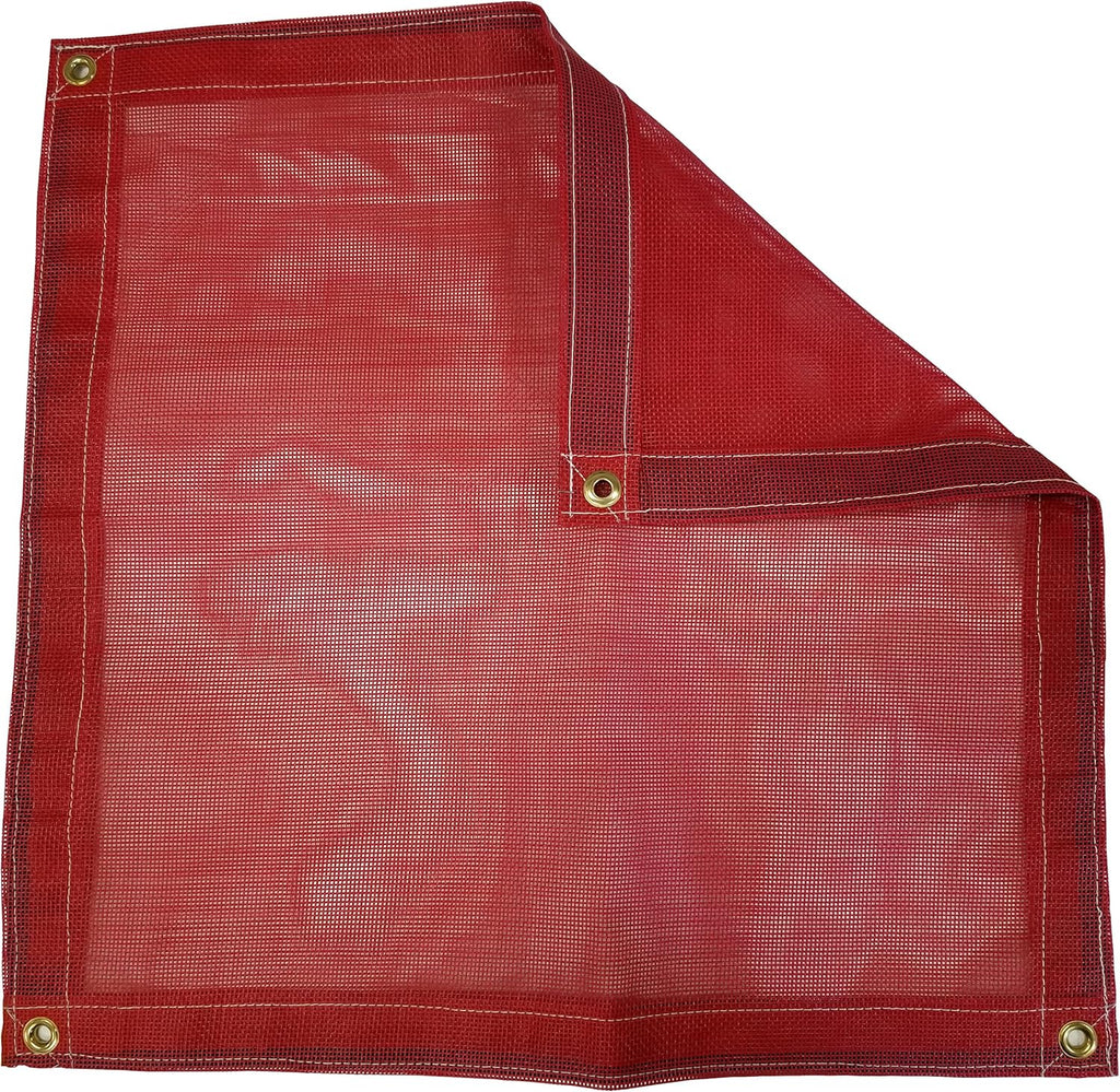 12 Ft. x 50 Ft. Red 10 Oz. Vinyl Coated Mesh Tarp
