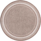 Unique Loom Outdoor Border Collection Area Rug - Soft Border (13' Round, Brown/ Ivory)