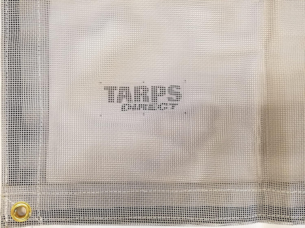12 Ft. x 24 Ft. Gray 10 Oz. Vinyl Coated Mesh Tarp