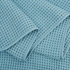 POLYTE Microfiber Quick Dry Lint Free Bath Sheet, 70 x 35 in, Set of 2 (Green, Waffle Weave)