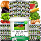 100 Seed Packets, 50 Varieties: Ultimate Seed Vault for Home Food Security & Abundant Gardens by B&KM Farms