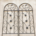 Metal Garden Trellis Rustproof Trellis for Climbing Plants Outdoor Flower Support Bird Deco (Brown-4 Pack, 86.7"x19.7")