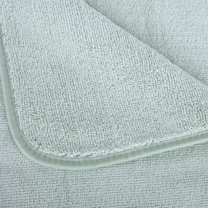 POLYTE Oversize, 60 x 30 in., Quick Dry Lint Free Microfiber Bath Towel Set, 6 Piece (Green)