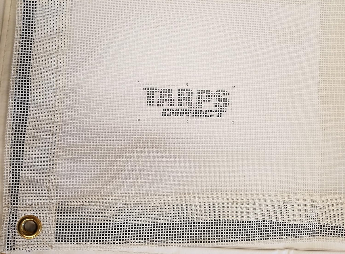 10 Ft. x 38 Ft. White 10 Oz. Vinyl Coated Mesh Tarp
