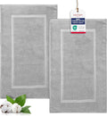 TEXTILOM Luxury 2 Pack Banded Cotton Bath Mats for Bathroom Floor [ Hotel, Spa, Tub, Shower Bath Mat Floor Towel Set ], Machine Washable & Soft & Absorbent & Quick Dry (20''x34'')- Grey