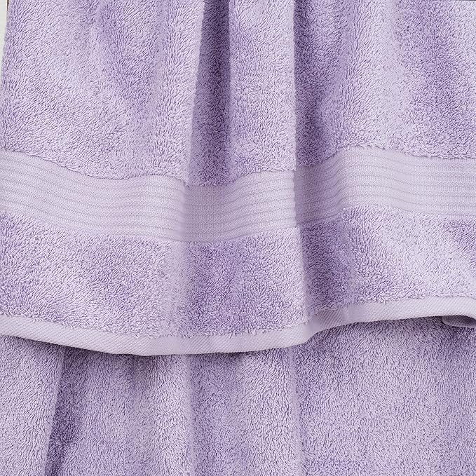 Cotton Paradise 4 Piece Turkish Bath Towels for Bathroom, 100% Cotton Extra Large Soft Plush Towels Bathroom Set, Lilac