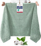 TEXTILOM 100% Turkish Cotton Oversized Luxury Bath Sheets, Jumbo & Extra Large Bath Towels Sheet for Bathroom and Shower with Maximum Softness & Absorbent (40 x 80 inches)- Green