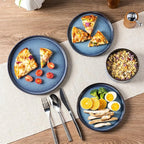 LERATIO Ceramic Dinnerware Sets for 4,Round Reactive Glaze Ceramic Plates and Bowls Set,Highly Chip and Crack Resistant | Dishwasher & Microwave Safe Dishes Set,Service for 4 (12pc)-Blue